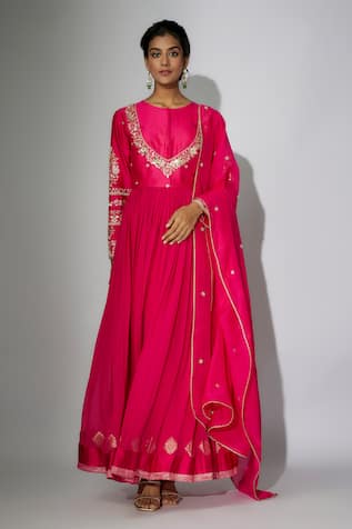 Nadima Saqib Zardosi Embroidered Anarkali With Dupatta 