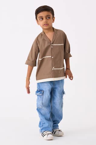 Three Triangle Embroidered Shirt 