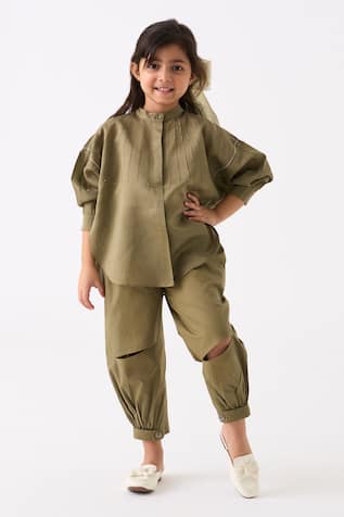 Three Pintuck Detail Top With Pant 