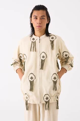 Three Fringe Bomber Jacket 