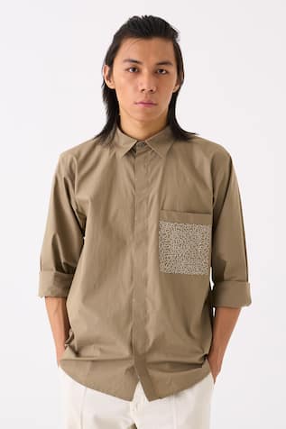 Three Embroidered Button Down Shirt 