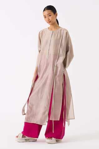 THREE Panelled Chanderi Tunic With Pant 