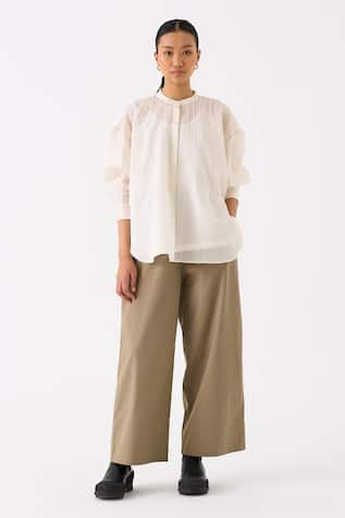 THREE Pintuck Structured Top With Pant 