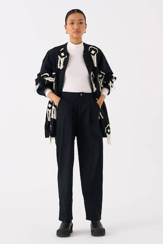 THREE Abstract Embroidered Jacket With Pant 