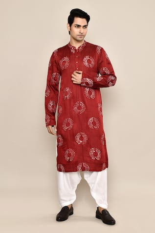 Mirror Embroidered Straight Kurta With Salwar 