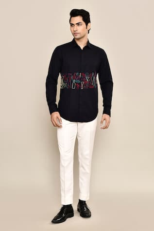 Thread Hand Embroidered Shirt 
