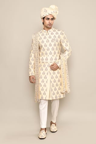 Floral Embroidered Sherwani Set 