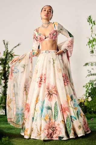 Payal & Zinal Petunia Garden Print Embellished Lehenga Set 