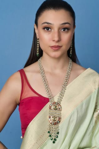 Royale Double Half Moon Jadau Necklace Set 