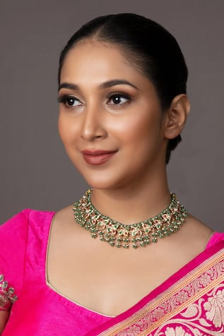 Opulent Floral Jadau Choker 