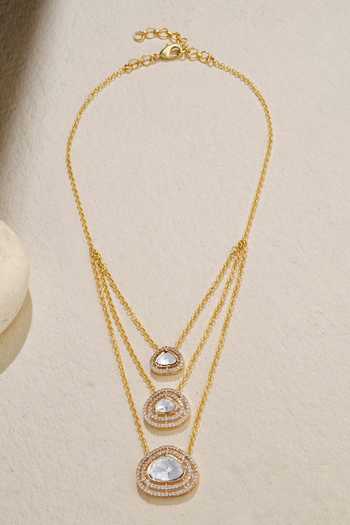 Joules by Radhika Triple Layered Pendant Necklace 