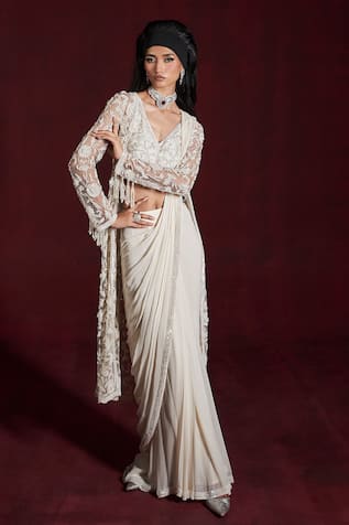 Rococo Hala Pre-Draped Saree With Jacket Set 