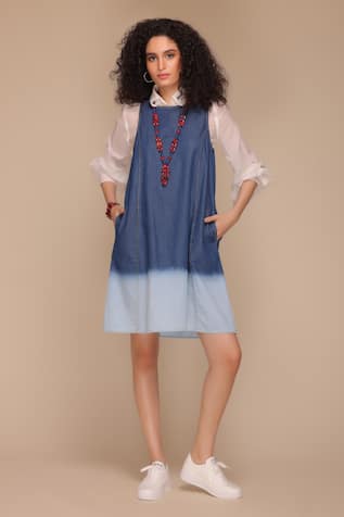 Payal Jain Ombre Denim Short Dress 