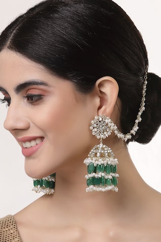 Bijoux By Priya Chandna Floret Bloom Chandelier Jhumkas 