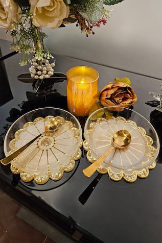 Daisy Carved 2 Pcs Dessert Bowl 
