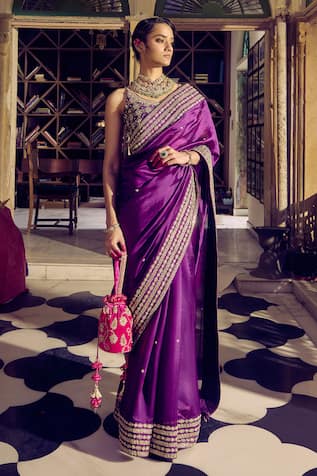 PUNIT BALANA Marodi Embroidered Saree With Blouse 