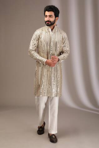Rabani & Rakha Mirror Embroidered Kurta With Pant 