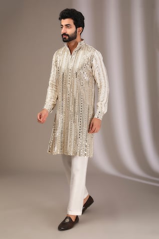 Rabani & Rakha Mirror Embroidered Kurta & Pant Set 