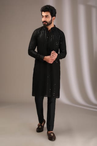 Rabani & Rakha Sequin Embroidered Kurta & Pant Set 