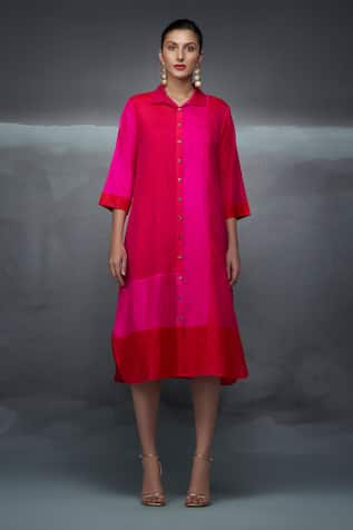 Nachiket Barve Crushed Silk Collared Kurta 