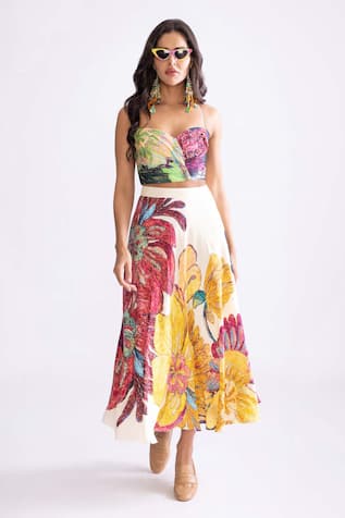 Saaksha & Kinni Daisy Print High Waisted Skirt 