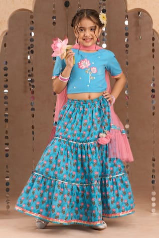 LIL DRAMA Floral Print Lehenga Set 