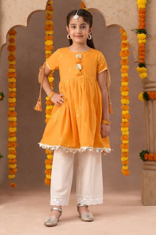 LIL DRAMA Janmashtami Embroidered Kurta With Pyjama Pant 