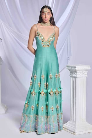 Papa Don't Preach Silk Fairy Embroidered Flared Jumpsuit 