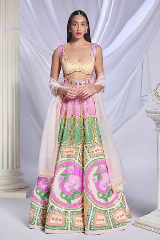 Papa Don't Preach Lunar Prism Embroidered Anarkali With Dupatta 