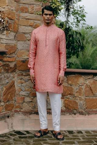 Drishti & Zahabia Printed Straight Kurta With Pant 