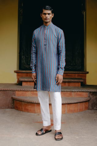 Drishti & Zahabia Stripe Print Kurta With Pant 