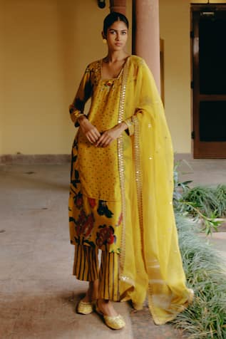 Drishti & Zahabia Kalamkari Print Kurta Pant Set 