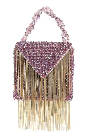 House of Kosha Natali Metallic Fringe Embellished Mini Bag 