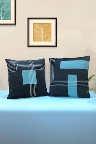 Abstract Patch Work Set Of 2 Cushion Covers 
