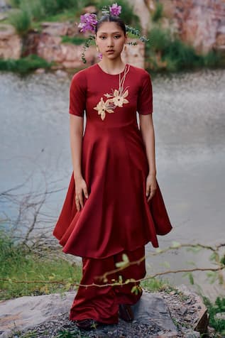 The Whole Nine Yards Urmi Blooming Embroidered Anarkali & Amogh Flared Pant Set 