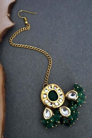Paisley Pop Kundan & Stone Embellished Maangtikka 