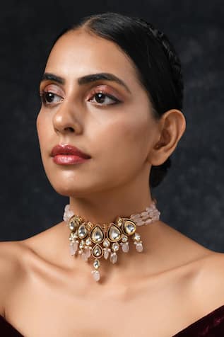Quartz Stone Embellished Choker 