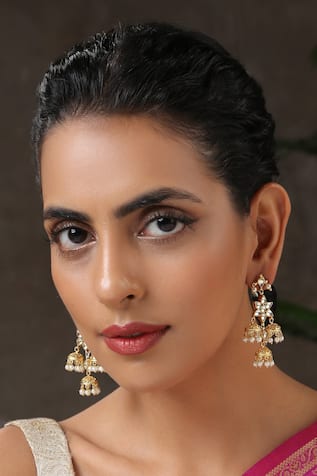 Paisley Pop Kundan Cutwork Dangler Earrings 