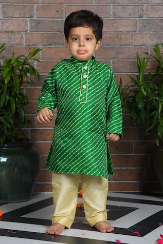 APRICOTKIDS Leheriya Pattern Kurta With Pant 