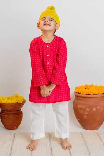MR Brat Star Dot Print Kurta With Pant 