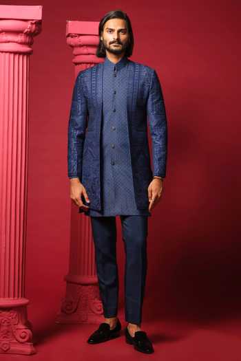 Amrit Dawani Luxe Embroidered Kurta Jacket Set 