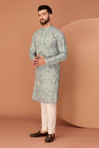 Kashmiri Thread Embroidered Straight Kurta 
