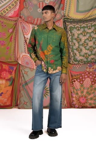 Siddhartha Bansal Wayfarer Linen Printed Shirt 