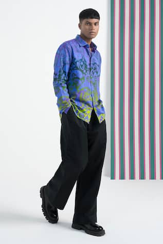 Paisley Print Collared Shirt 