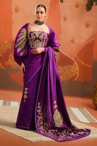 Masaba Jamun Fizz Saree Set With Jacket