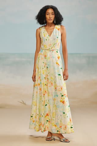 The Iaso Drew Floral Paint Maxi Dress 