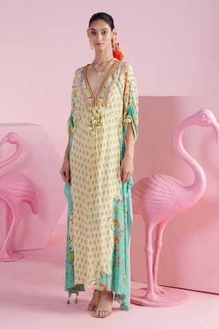 Mandira Wirk Seyda Iznik Print Kaftan 