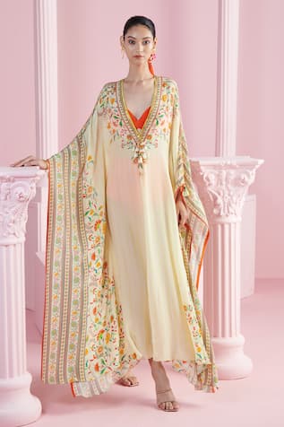 Mandira Wirk Iznik Print Kaftan With Bralette 