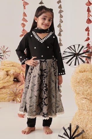 Cute Couture Embroidered Anarkali Pant Set 