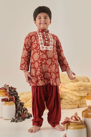Mirror Embroidered Kurta & Patiala Set 